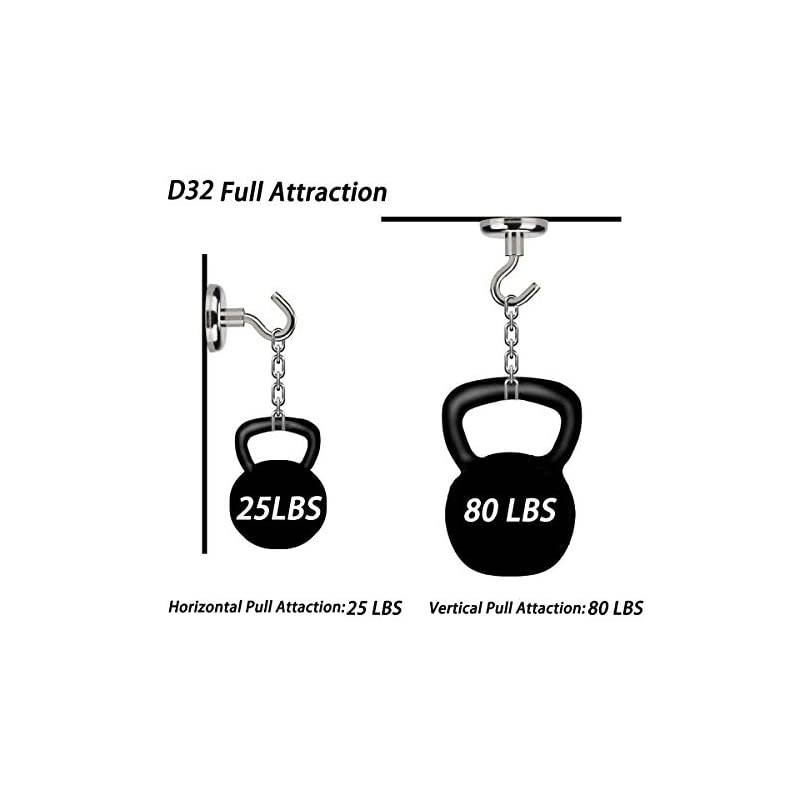 100LB Magnetic Hooks Heavy Duty for Hanging BBQ Grill Utensils Tools Coat Wreaths Outdoor Strong Neodymium Rare Earth Magnets Hook Hangers for Refrigerator Locker Cruise Cabins