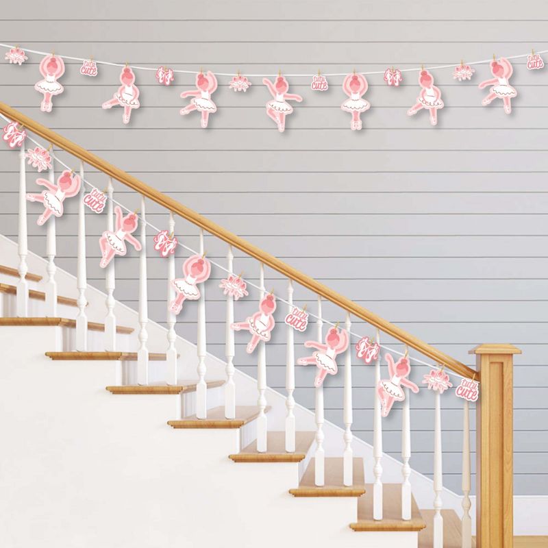 Big Dot of Happiness Tutu Cute Ballerina - Ballet Birthday Party or Baby Shower DIY Decorations - Clothespin Garland Banner - 44 Pieces