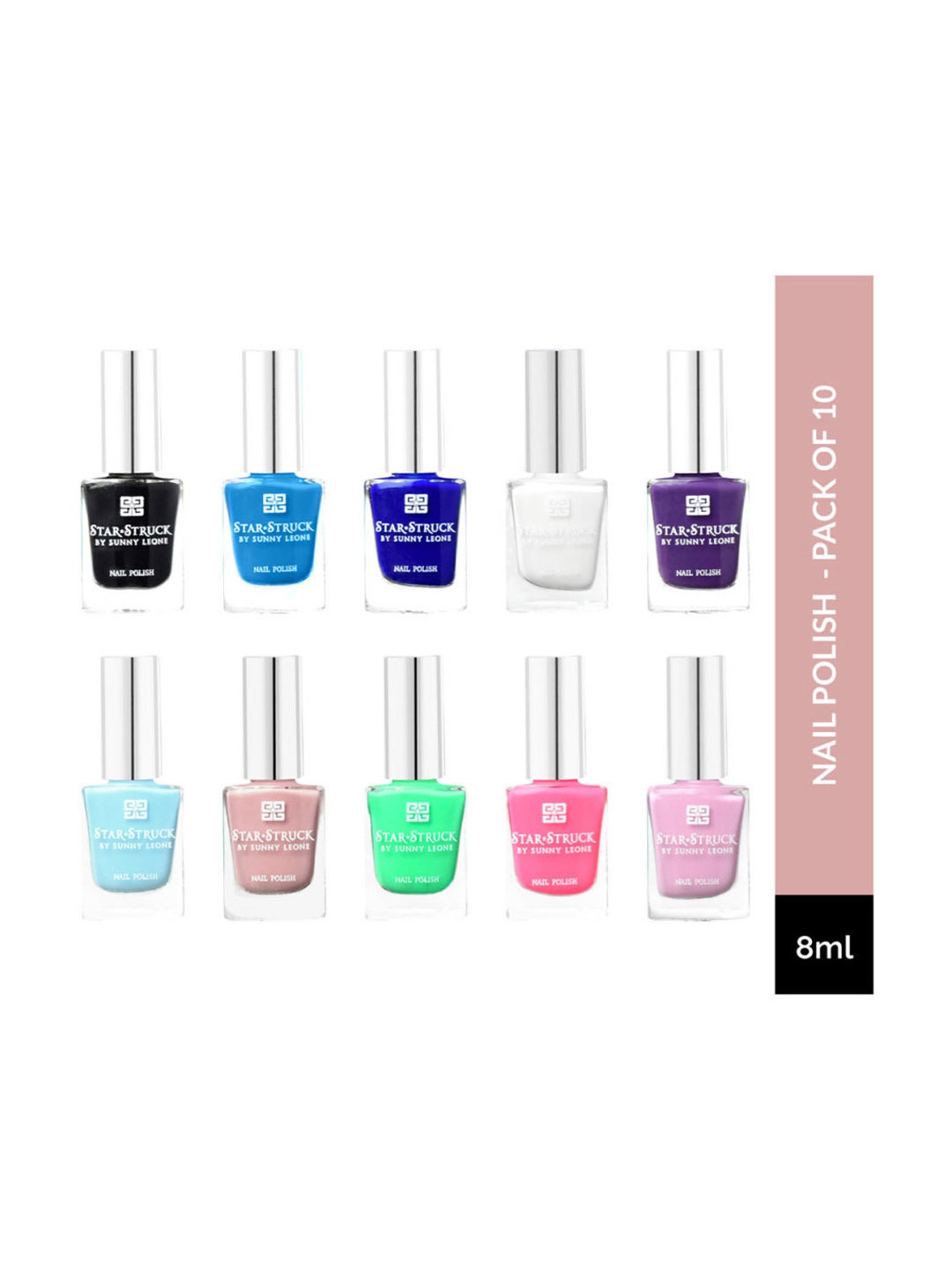 StarStruck By Sunny Leone Nail Polish Pack of 10 - 8 ml