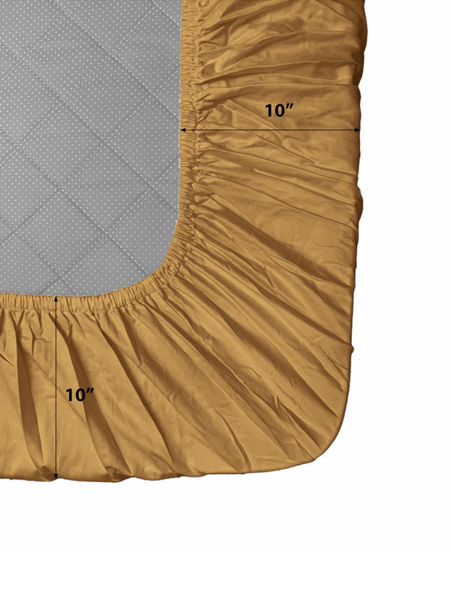 Stoa Paris Eternal Glow Gold 300 TC Polyester Single Fitted Sheet with 1 Pillow Cover