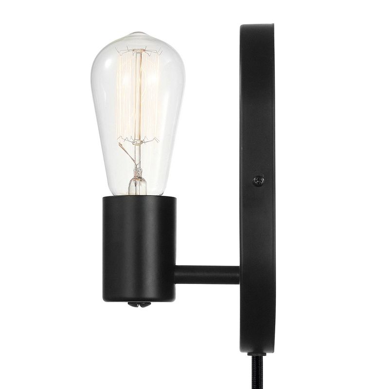 Linus 1-Light Matte Black Plug-In or Hardwire Wall Sconce - Novogratz x Globe