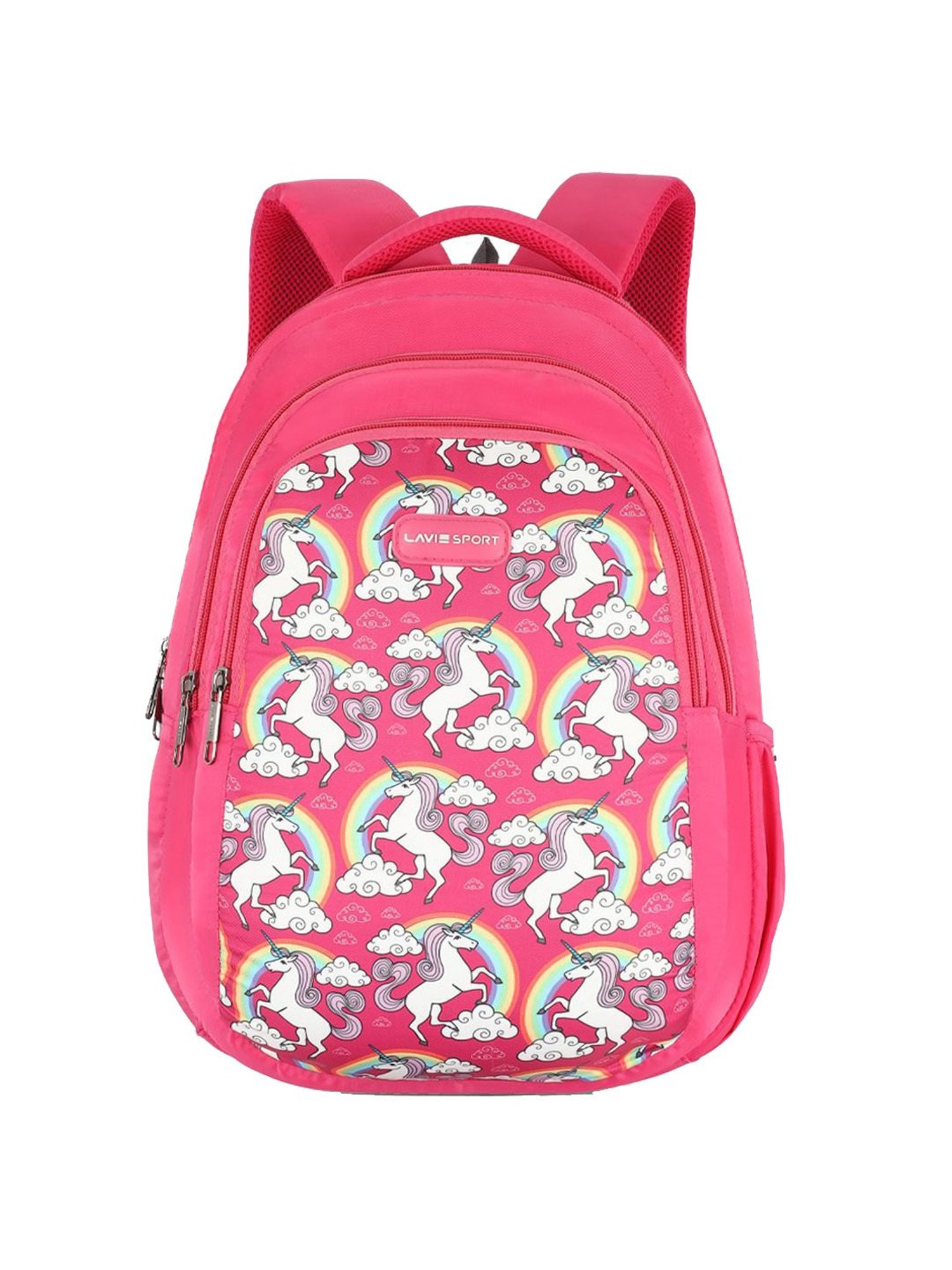 Lavie Sport Unicorn Rainbow 26L Printed School Backpack for Girls (Magenta)