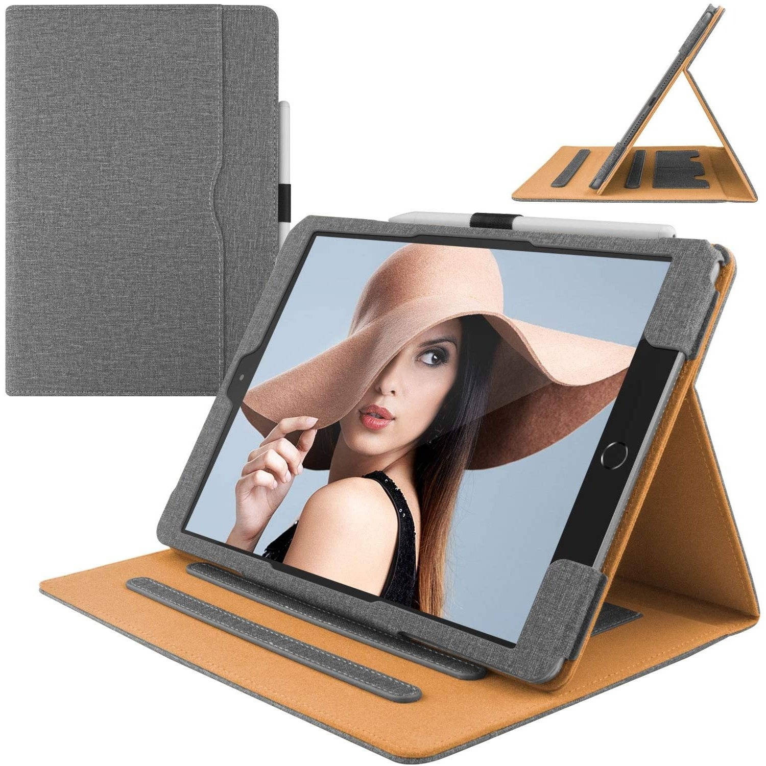 Slim Folding Smart Folio Stand Case for iPad 10.2 inch (8th & 7th Gen) - Grey