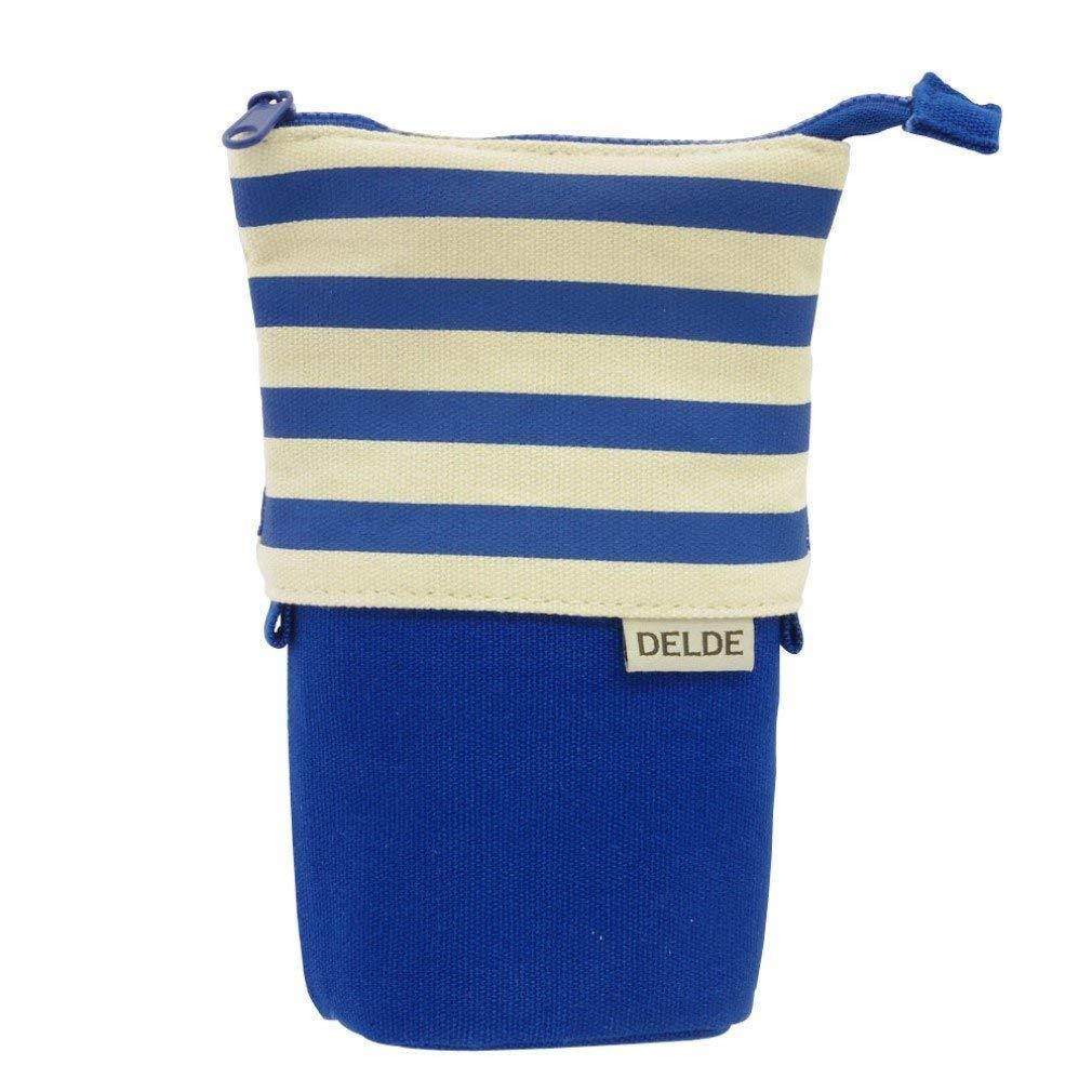 DELDE Pen Case, Pop Blue Stripe