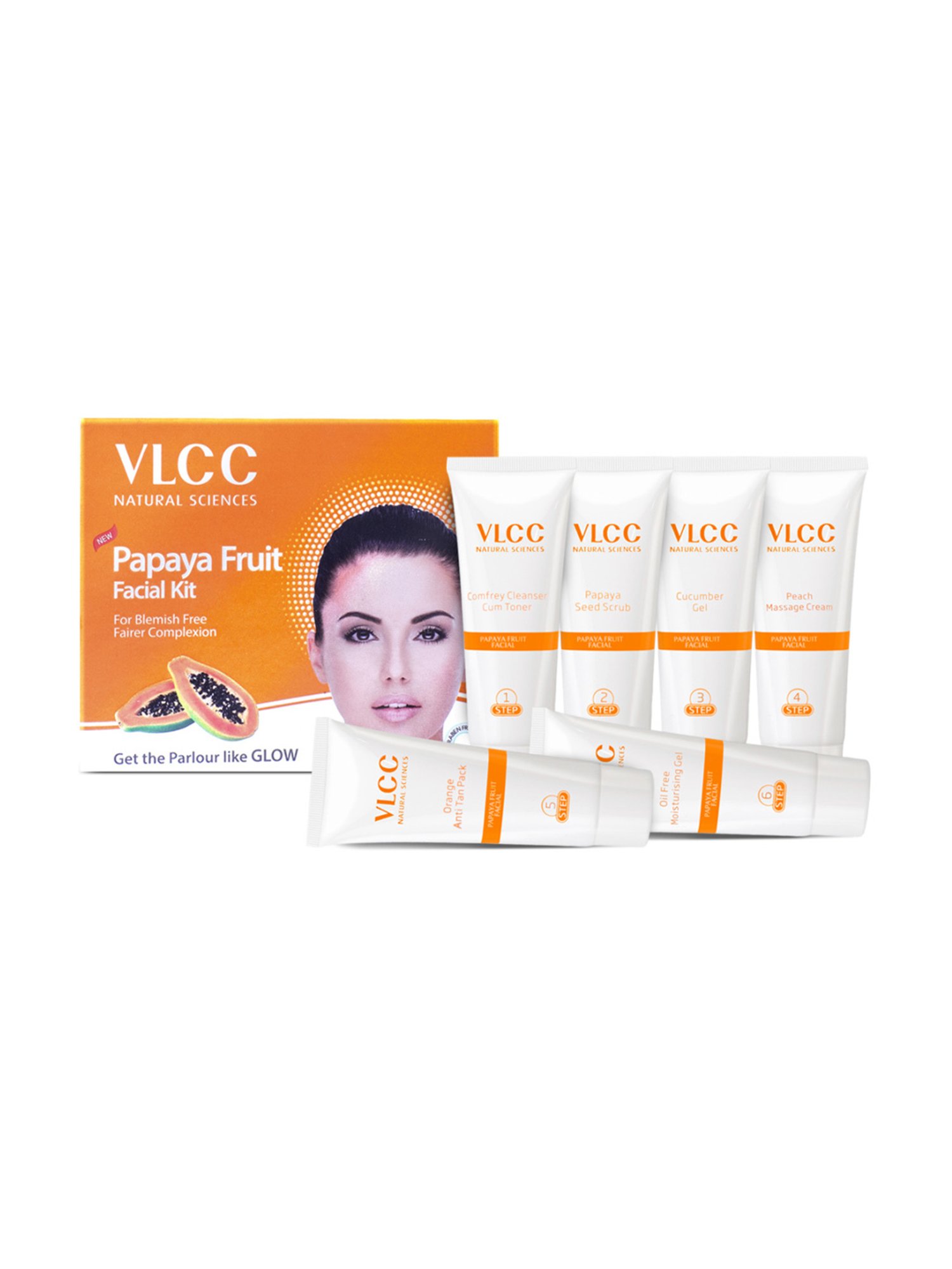 VLCC Diamond Facial Kit with Papaya Fruit Facial Kit & Gold Facial Kit Combo