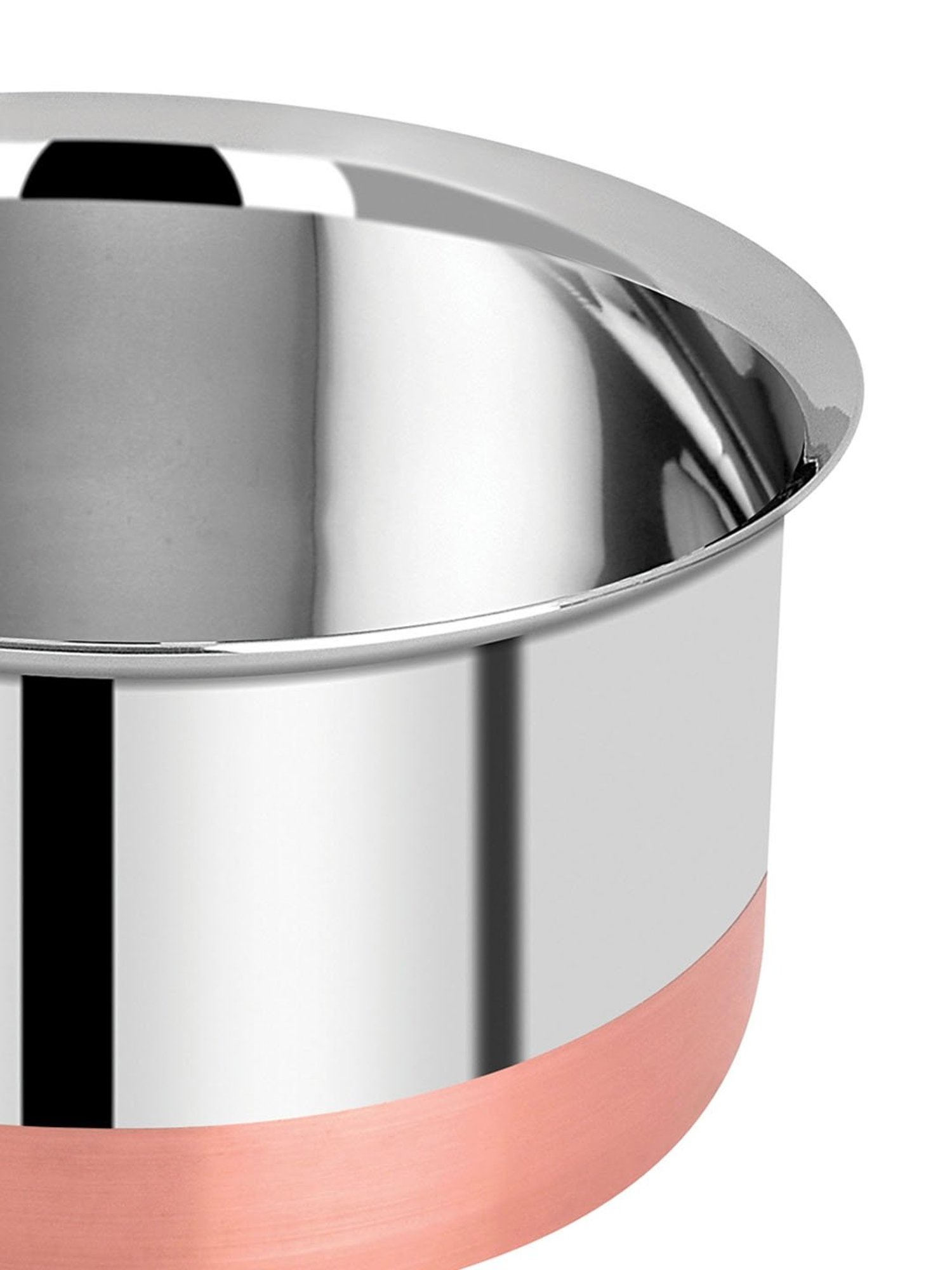 ACQUA SHINE Silver Copper Bottom Stainless Steel 15.8 cm Tope With Lid (900 ml) - Set of 1