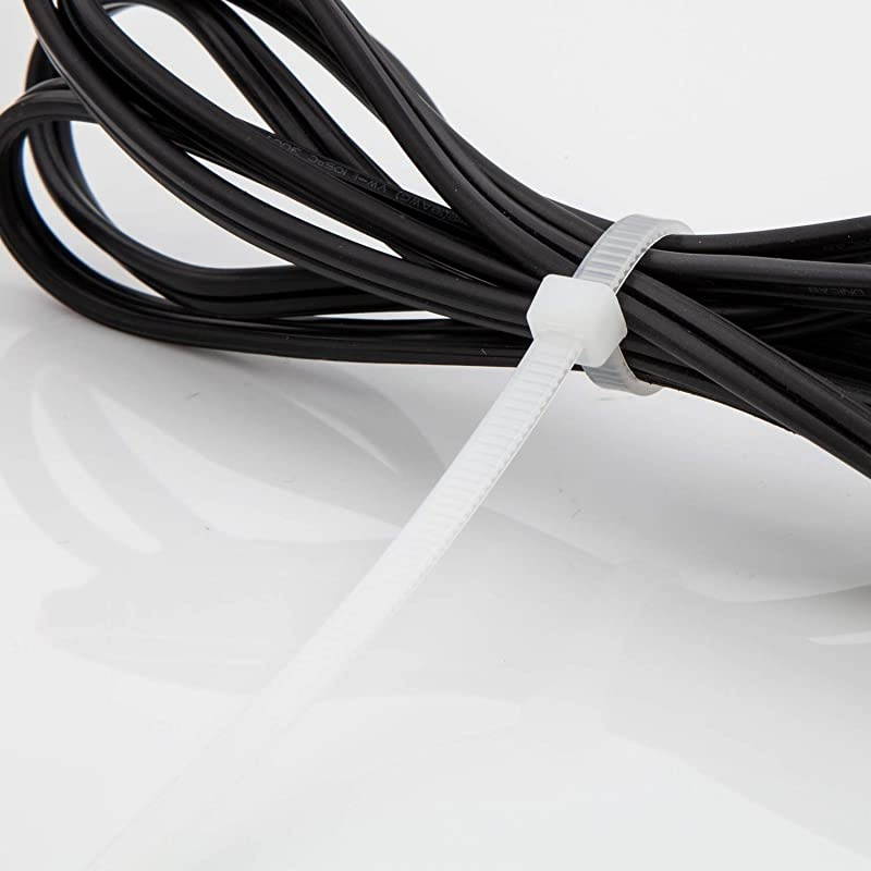 10 Inch Nylon Cable Tie Multipurpose Zip Ties, White (500 Pack)