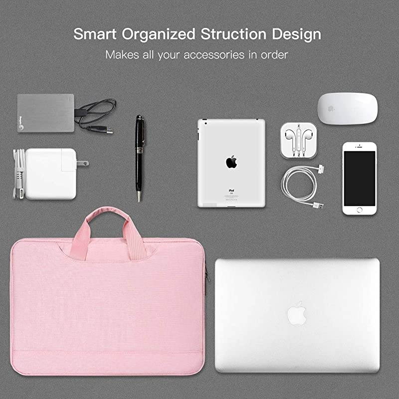 Inch Laptop Sleeve Briefcase for Women Ladies Bag with Accessories Organizer for Dell Inspiron 15 5584, HP Envy/Spectre x360 , Acer Aspire 15, Lenovo Yoga 730 ASUS MSI Macbook Case, Pink
