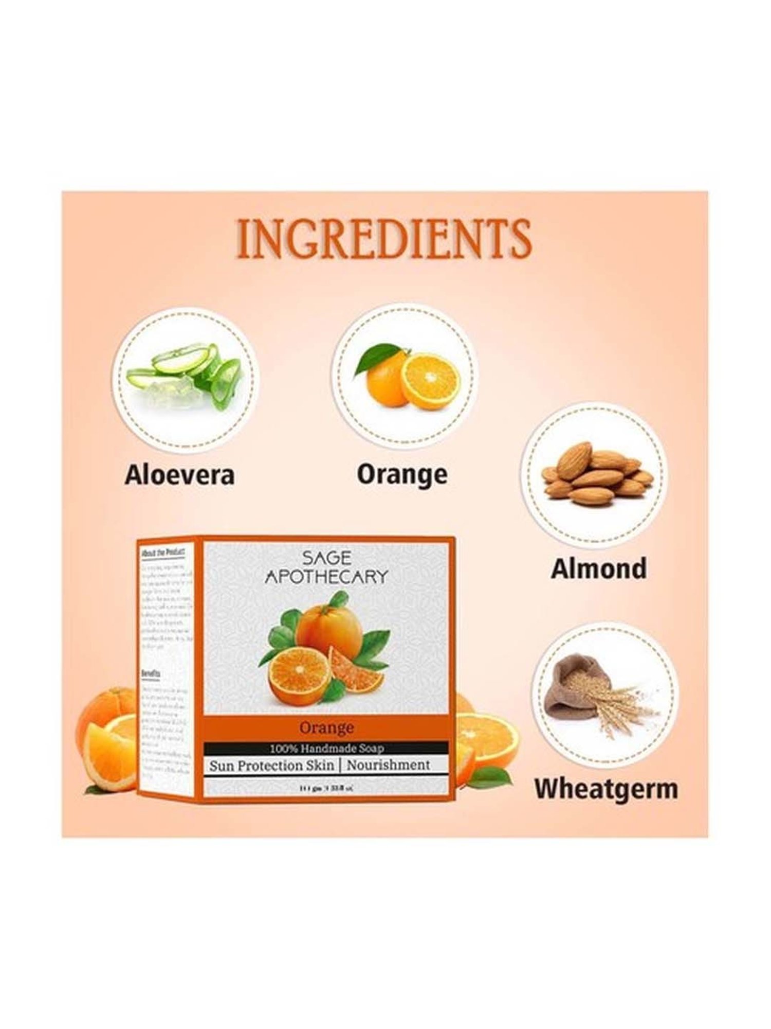 Sage Apothecary Orange Soap - 100 gm
