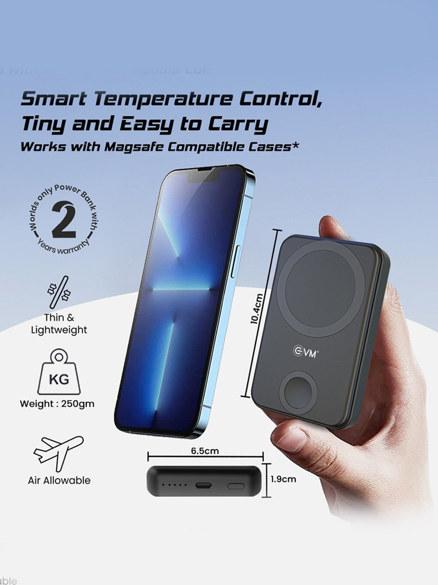 EVM Enmag Pro 10000 mAh Power Bank (Black)