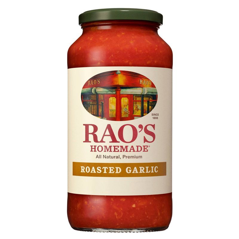 Rao's Homemade Roasted Garlic Tomato Sauce  Premium Quality All Natural Tomato Sauce & Pasta Sauce Keto Friendly & Carb Conscious - 24oz