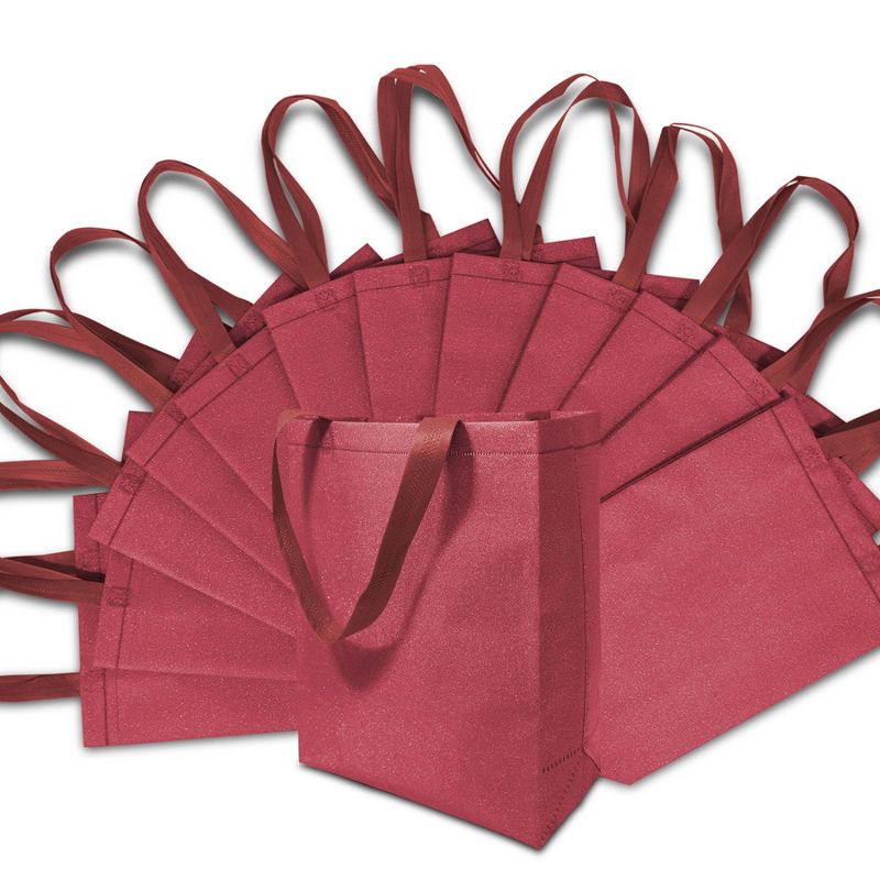 12pc Glitter Gift Bags Red