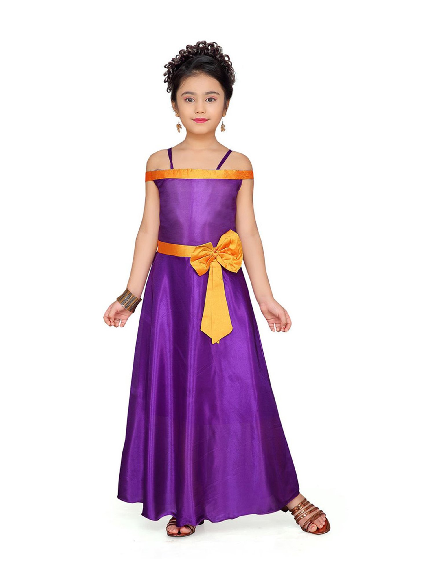 Aarika Kids Purple Flared Fit Gown