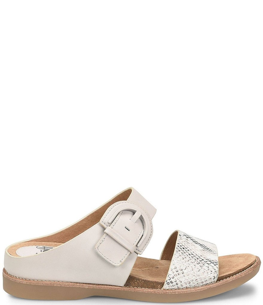Sofft Braye Leather Snake Print Comfort Footbed Slides