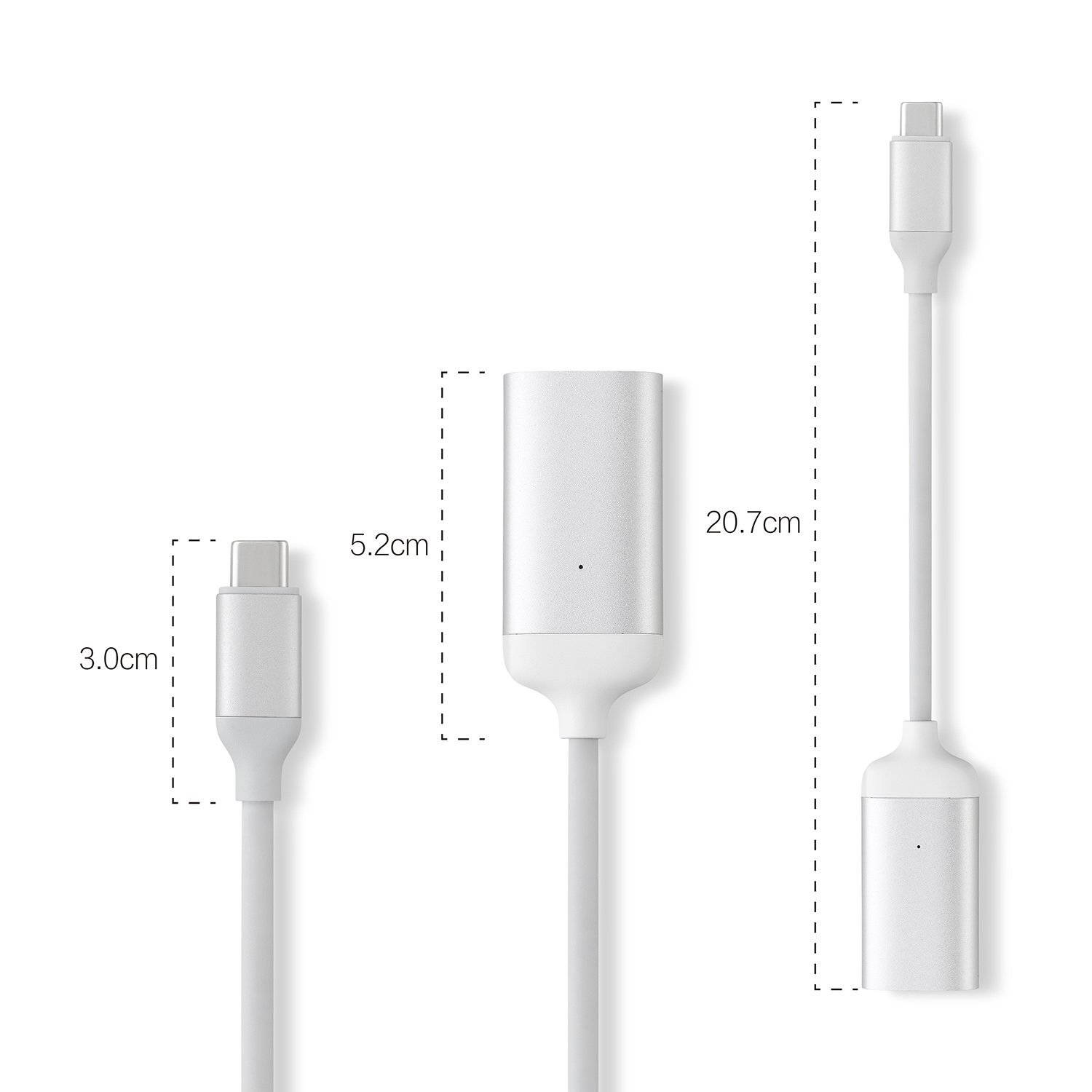 MINIX NEO C-HD Premium USB-C to 4K 60Hz HDMI Adapter/ USB-C cable, High-Resolution Display Universal Compatibility Windows Mac and Chrome OS (Silver /Gray)