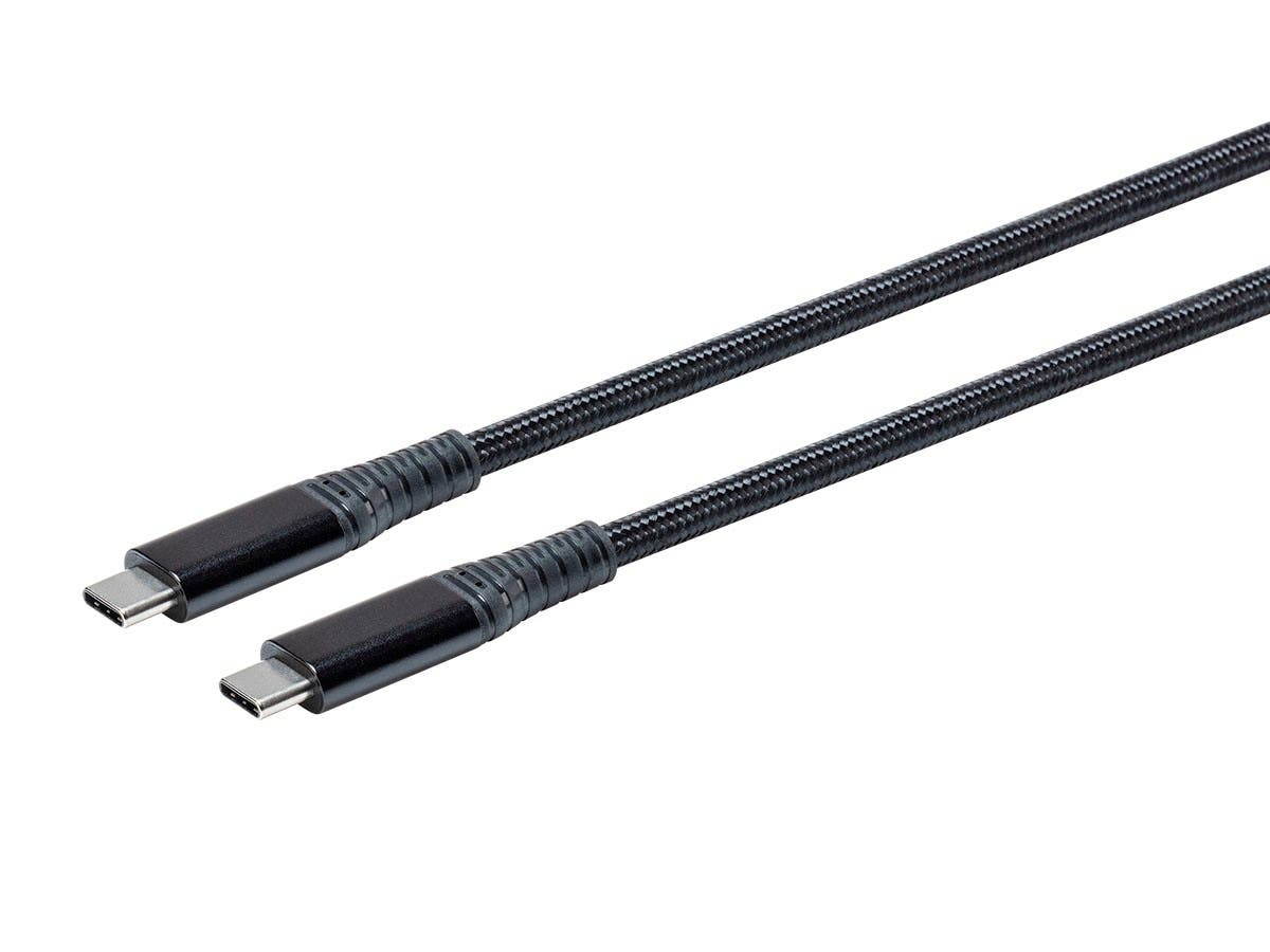 Monoprice Durable USB 3.2 Gen 2 Type-C Data and Power Kevlar Reinforced Nylon-Braid Cable - 1 Meter - Black | 5A/100W - AtlasFlex Series
