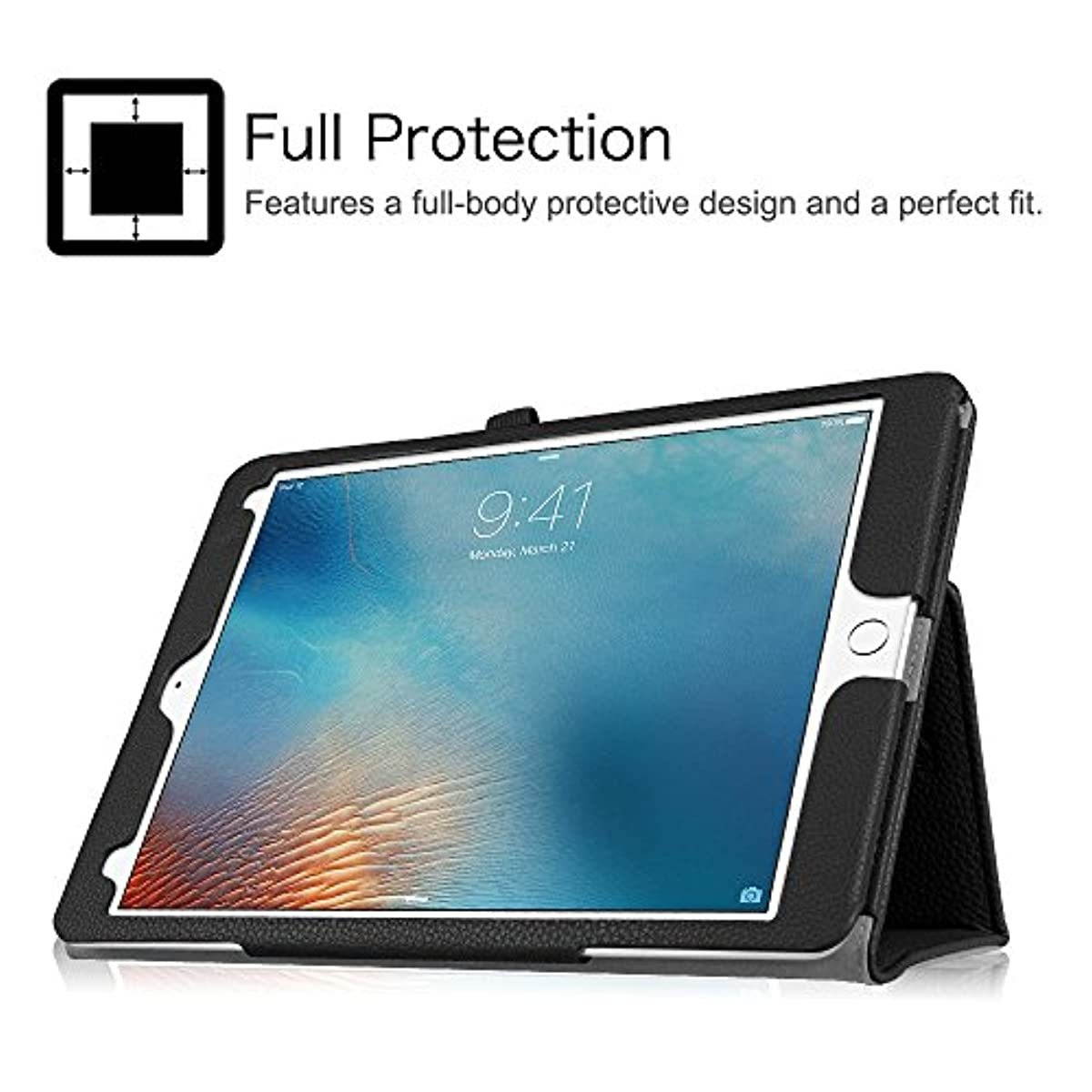Fintie Case for iPad Pro 9.7, Premium Vegan Leather Folio [Slim Fit] Standing Smart Protective Cover with Auto Sleep/Wake Feature for iPad Pro 9.7 Inch 2016 Release Tablet, Black
