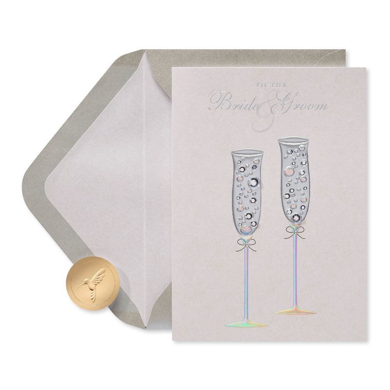 Champagne Flutes with Gems Card - PAPYRUS