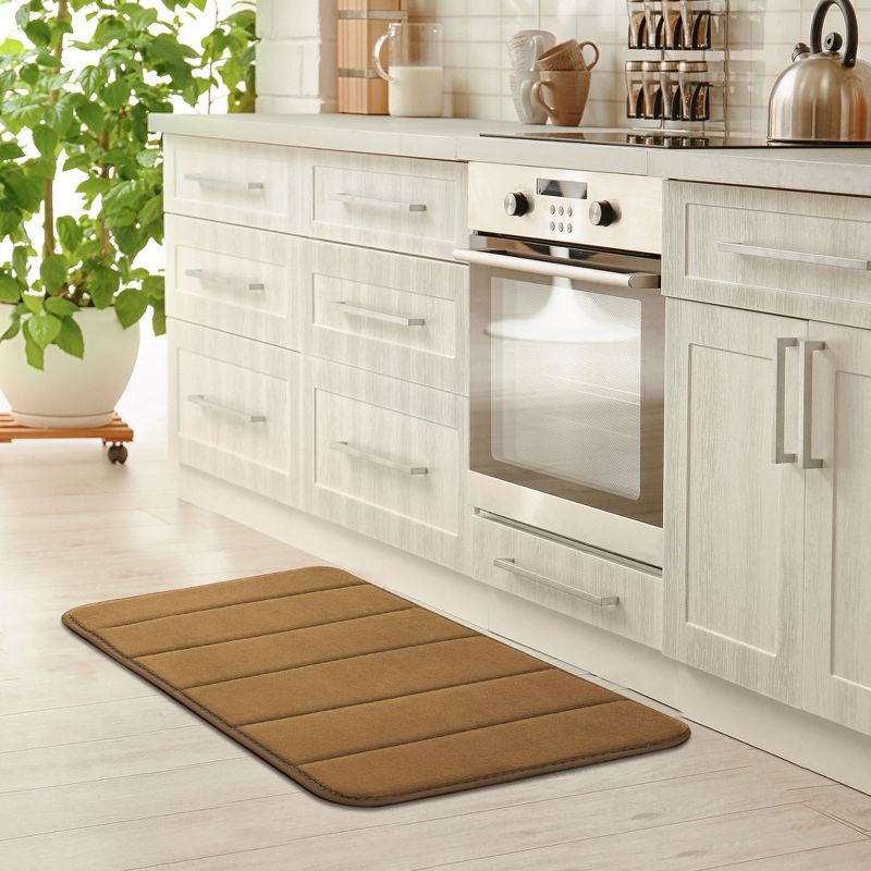 1'8"x2'8" Rectangle Indoor and Outdoor Polyurethane Floor Mat Brown - PiccoCasa