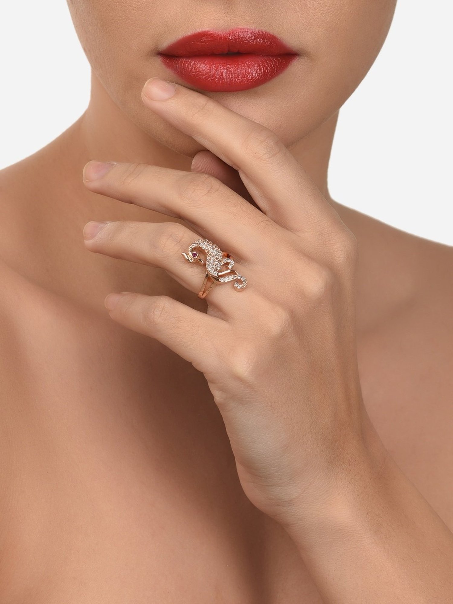 Accessorize London Women's Jewel Embellished Rings Set Of Three White