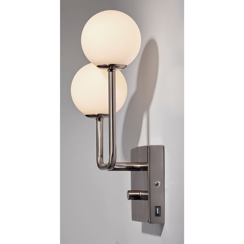 Barnes and Ivy Modern Swing Arm Wall Lamp Antique Brass Plug-In Light Fixture Taupe Fabric Bell Shade Bedroom Living Room Reading