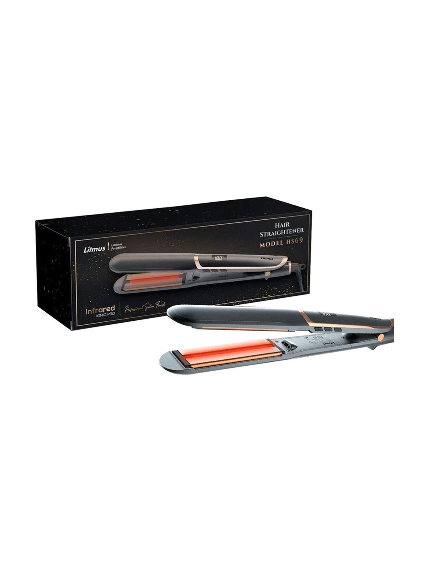 Litmus Infrared HS-69 Hair Straightener (Grey/Gold)
