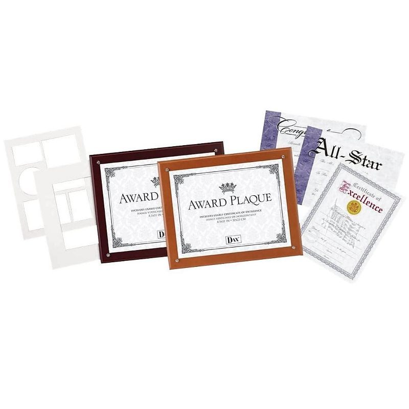 Dax Plaque-In-An-Instant Kit w/Certs & Mats Wood/Acrylic Up to 8 1/2 x 11 Mahogany N100MT