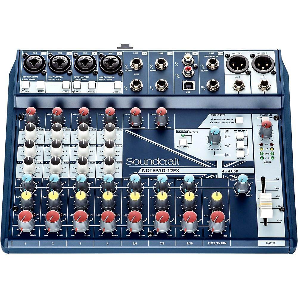 Soundcraft Notepad-8FX 8-channel Desktop Mixer w/USB I/O and Lexicon Effects