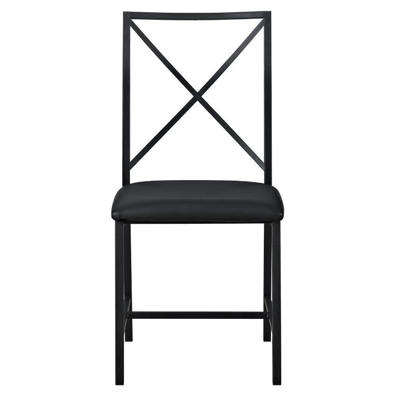 3pc Metal and Glass Dining Set Black - Dorel Living