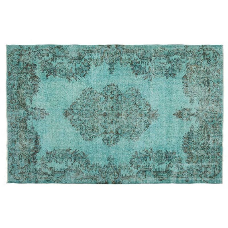 6'8"x10'5" Vintage One-of-a-Kind Gottliebe Rug Turquoise Blue - Revival Rugs