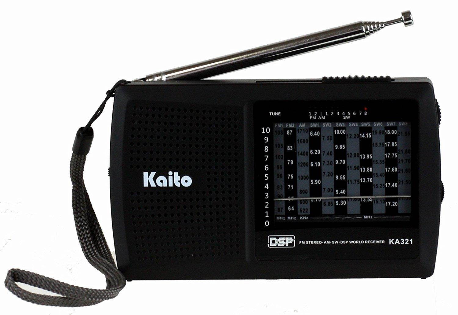 kaito ka321 pocketsize 10band am/fm shortwave radio with dsp digital signal processing, black