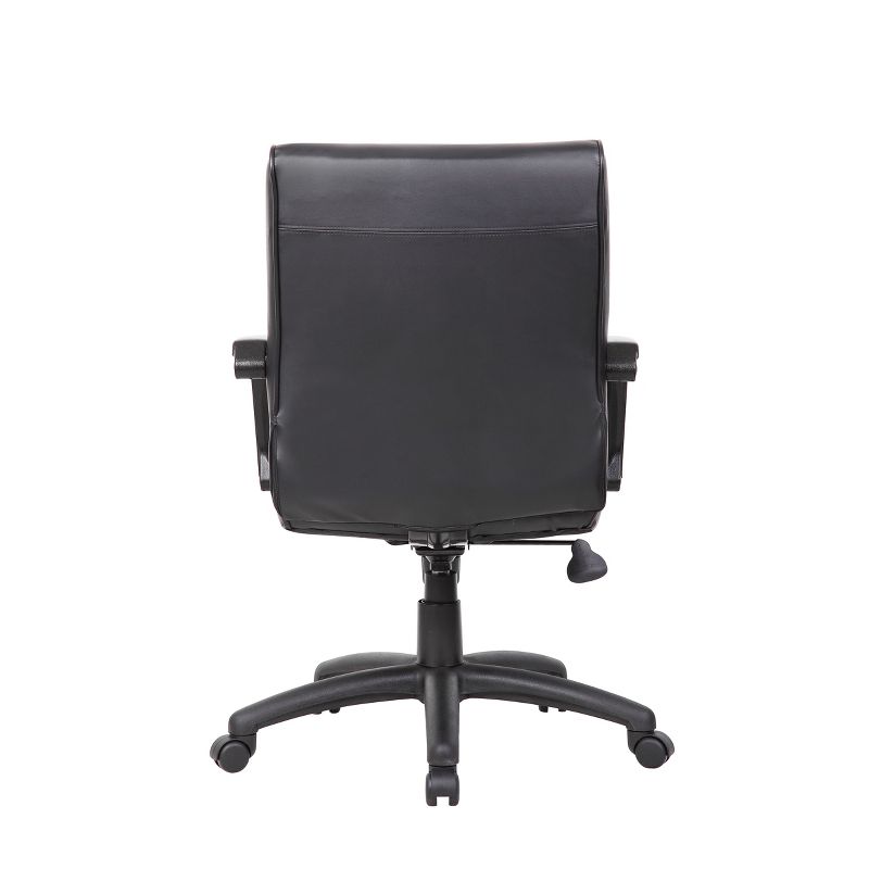 Mid Back Executive Chair in Leatherplus - Black - Boss