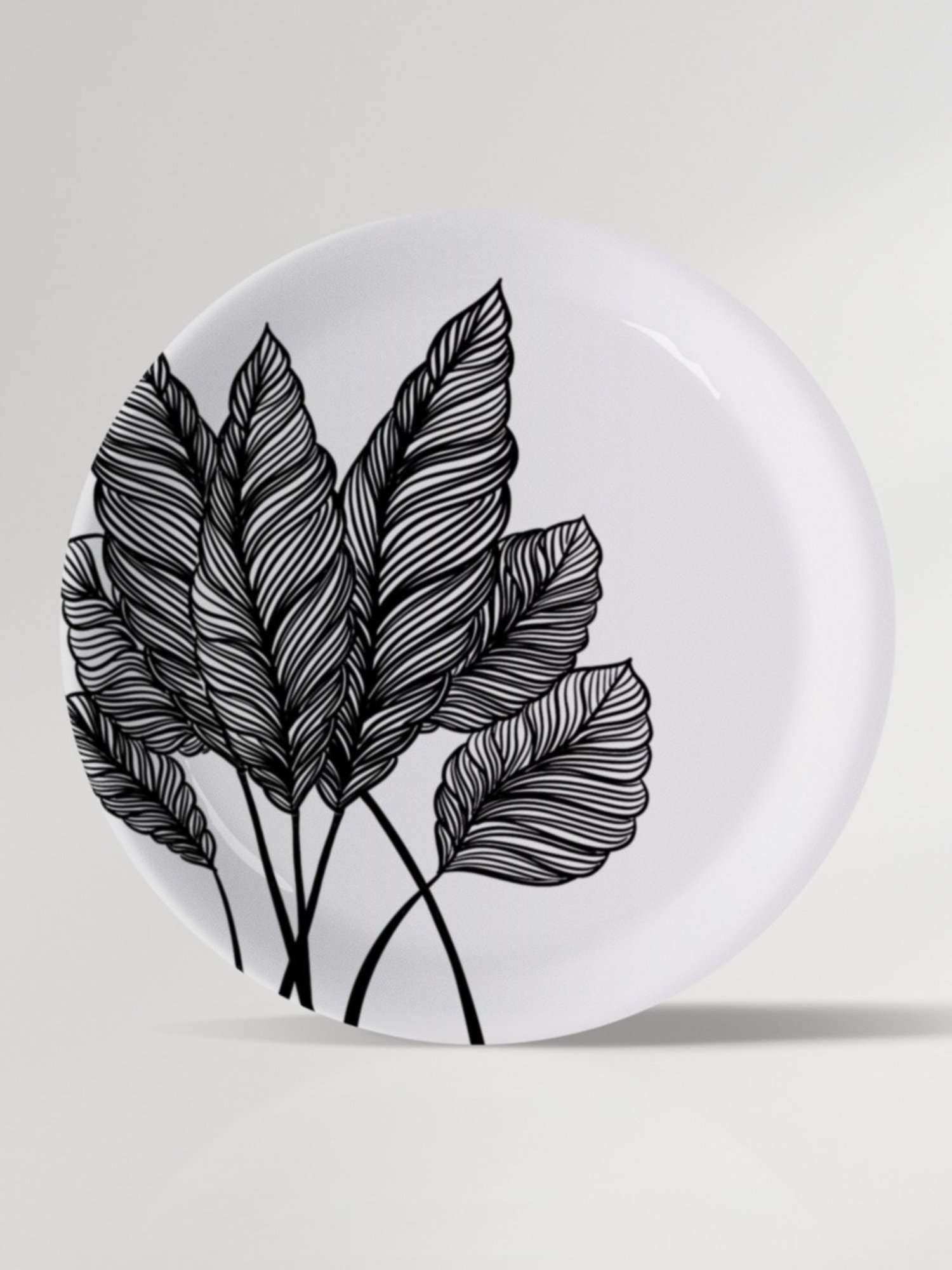 Nestroots Pen & Ink Poetry Black & White Porcelain Decorative Wall Plate