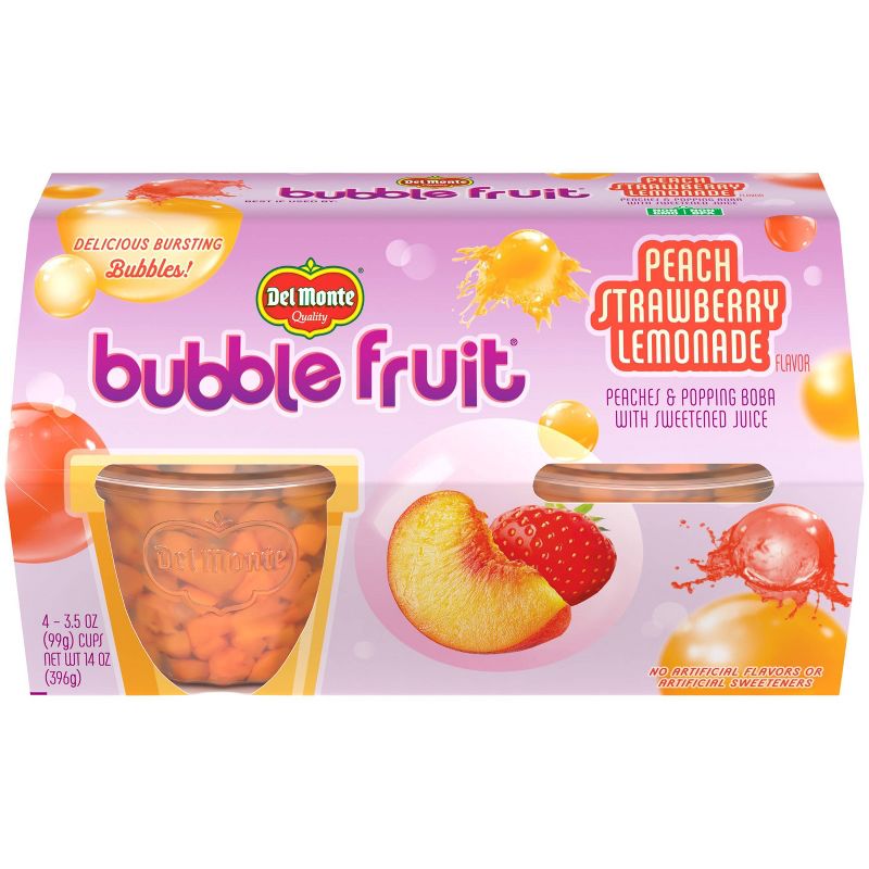Del Monte Bubble Fruit Peach Strawberry Lemonade - 3.5oz