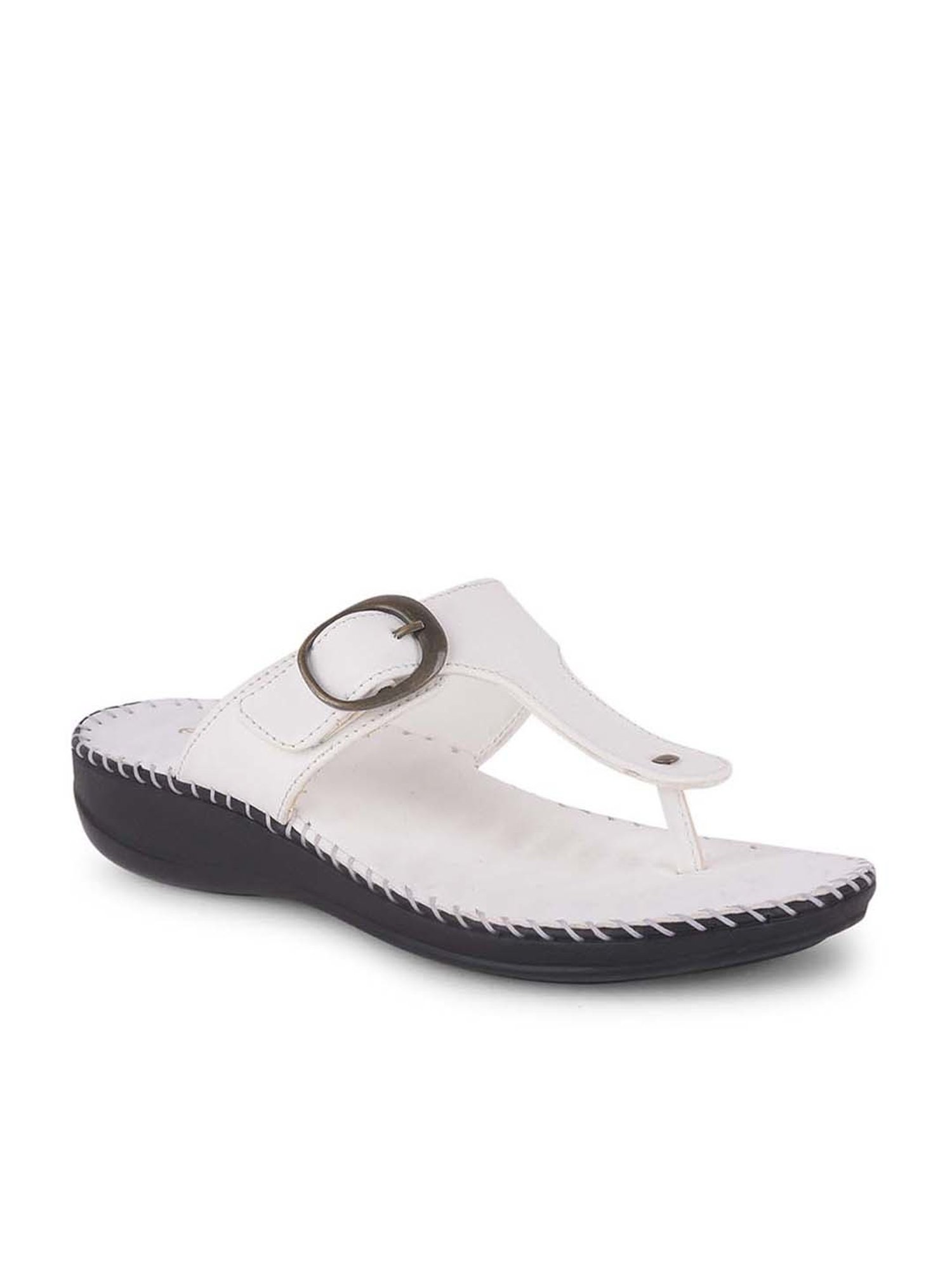 Healers by Liberty Women's White T-Strap Wedges