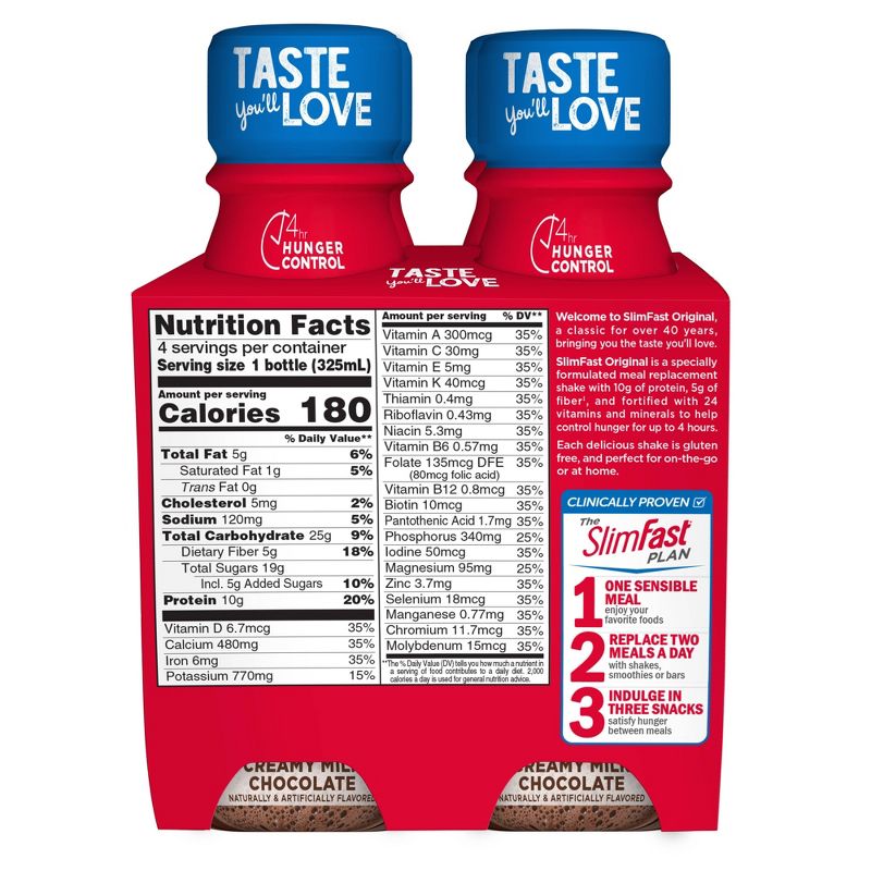SlimFast Original Meal Replacement Shakes - Creamy Milk Chocolate - 11 fl oz/4pk