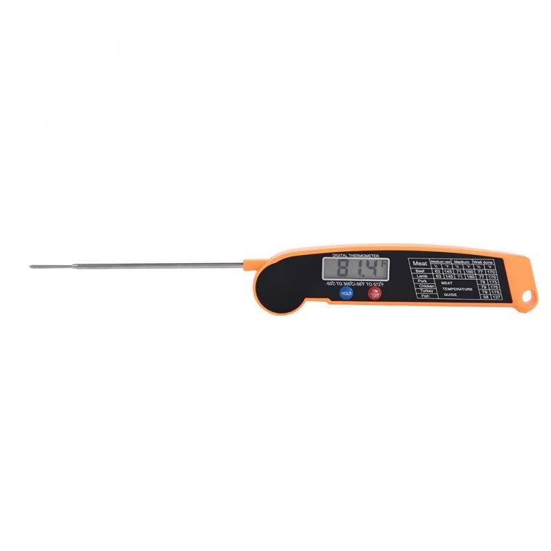 LCD Digital Food Thermometer with Foldable Probe Kitchen Cooking BBQ Grill Temp Food Thermometer
