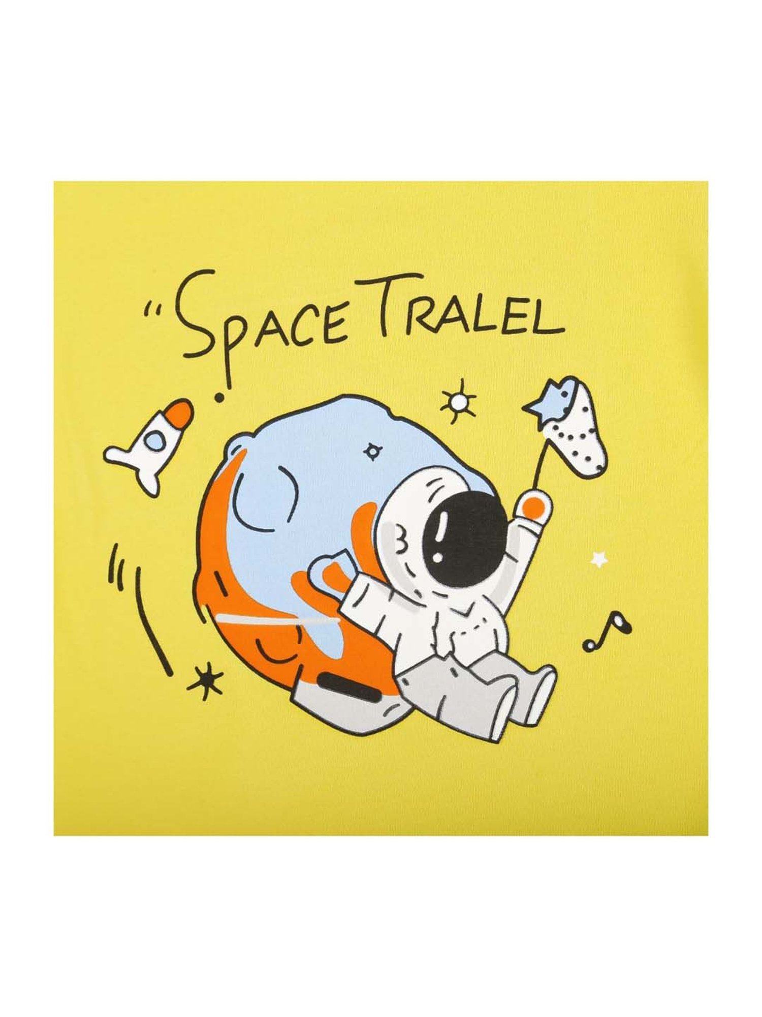 Baby Moo Kids Yellow Cotton T-Shirt & Pyjama