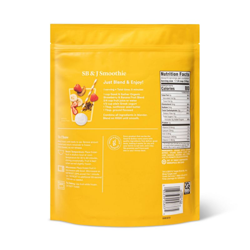 Organic Strawberry & Banana Frozen Fruit Blend - 32oz - Good & Gather™