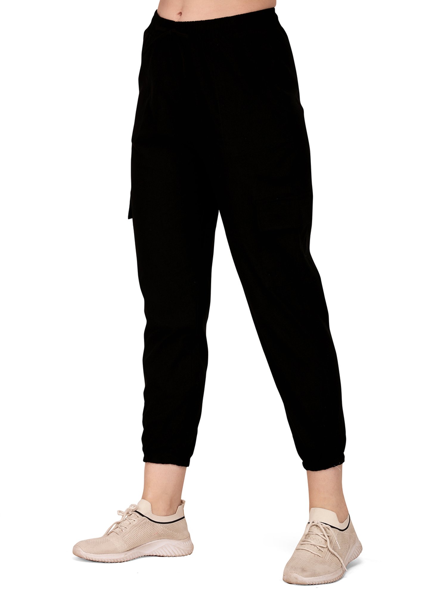 FITHUB Black Relaxed Fit High Rise Joggers