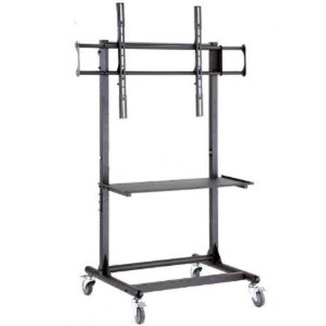 Cotytech Adjustable Ergonomic Mobile TV Cart For 56 inch - 70 inch With 2 Shelves