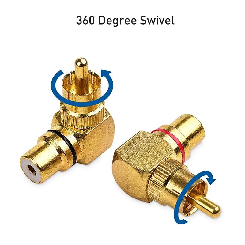 2Pack Right Angle RCA Adapter 90 Degree RCA Adapter