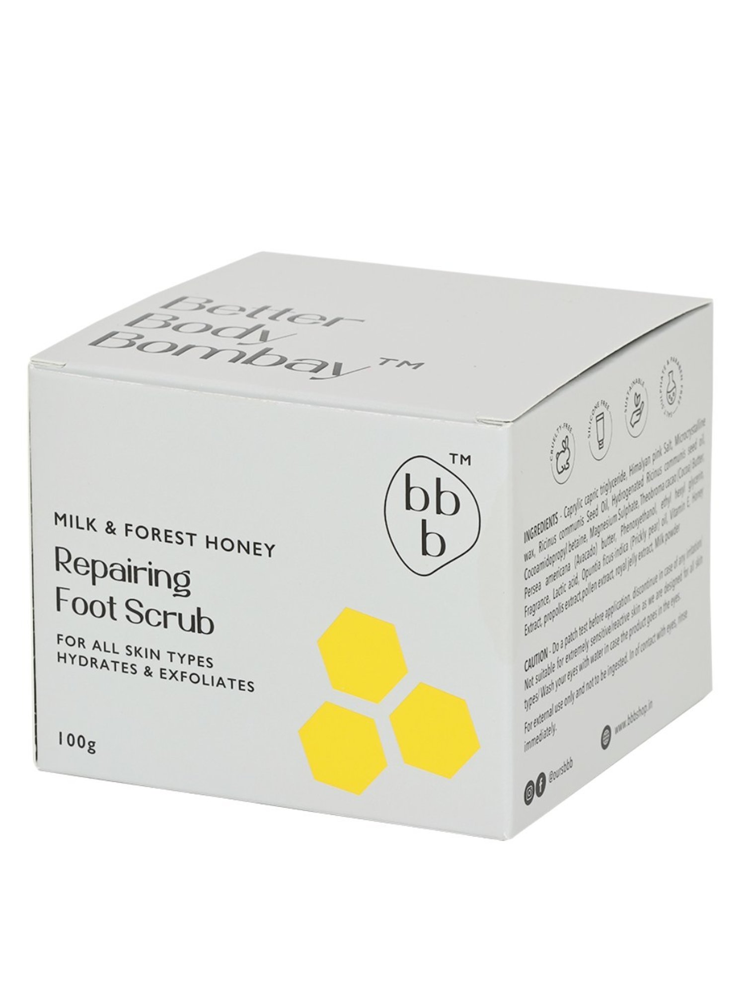 bbb Better Body Bombay Milk & Forest Honey Repairing Foot Scrub - 100 gm