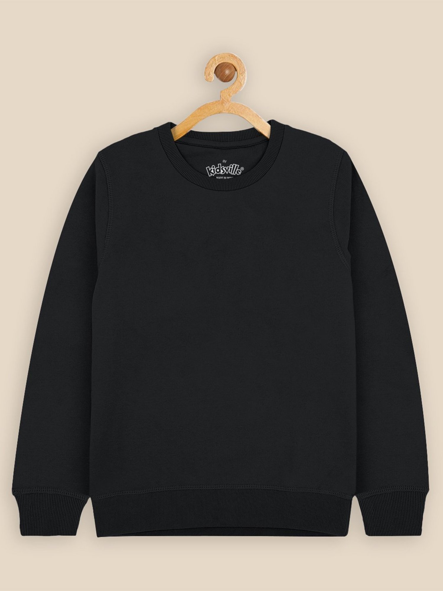 Kidsville Regular Fit Black Sweatshirt For Boys