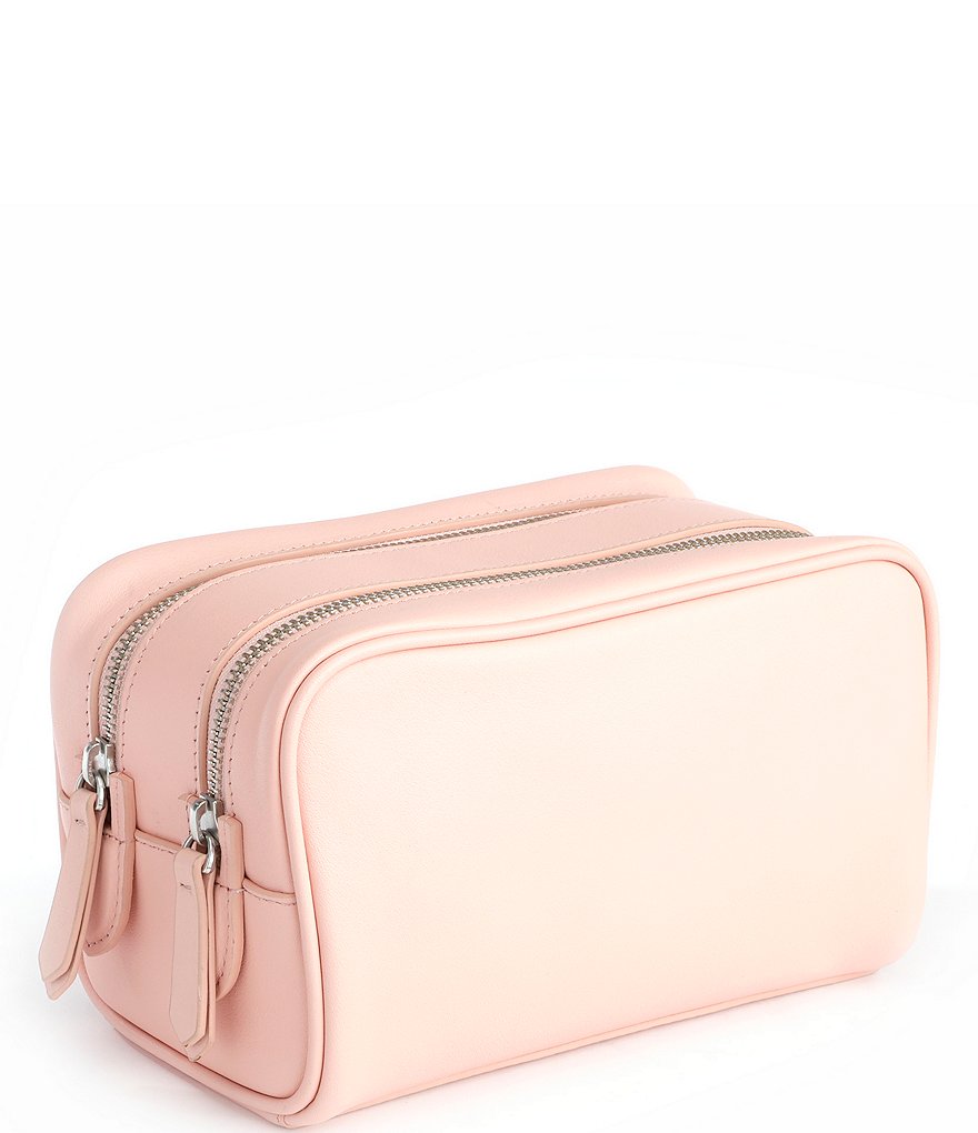 ROYCE New York Leather Double Zip Toiletry Bag