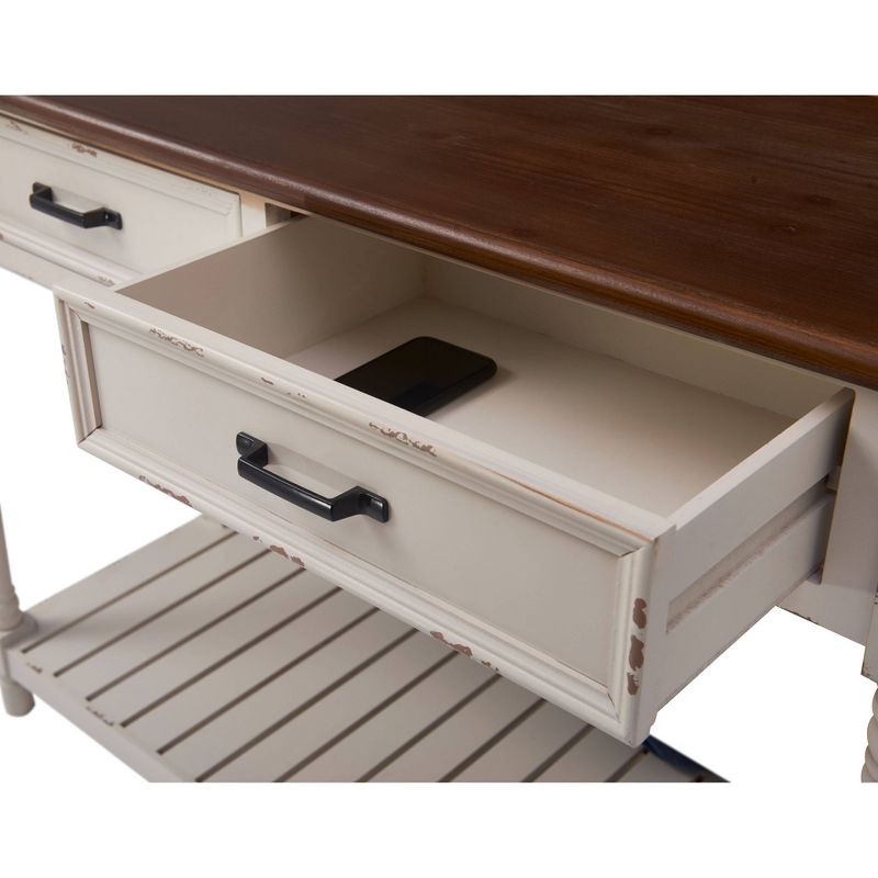 Baker Console Table Antique White - ClickDecor