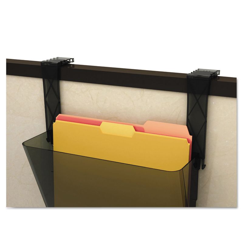 Deflecto Plastic Partition Brackets Set of Two Black 391404