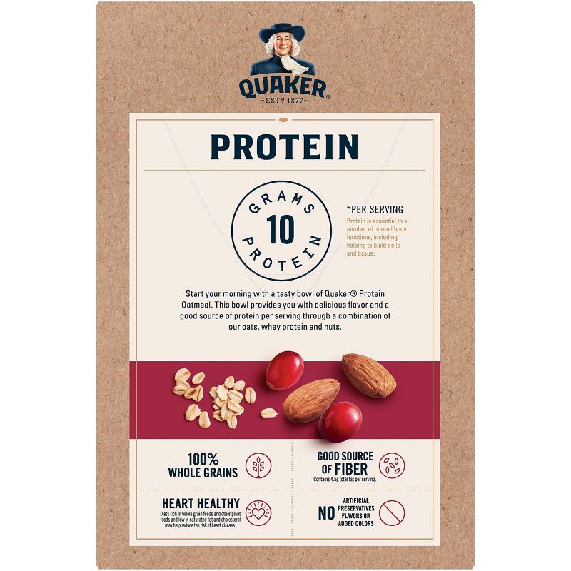 Quaker Protein Cranberry Almond Instant Oatmeal - 6ct