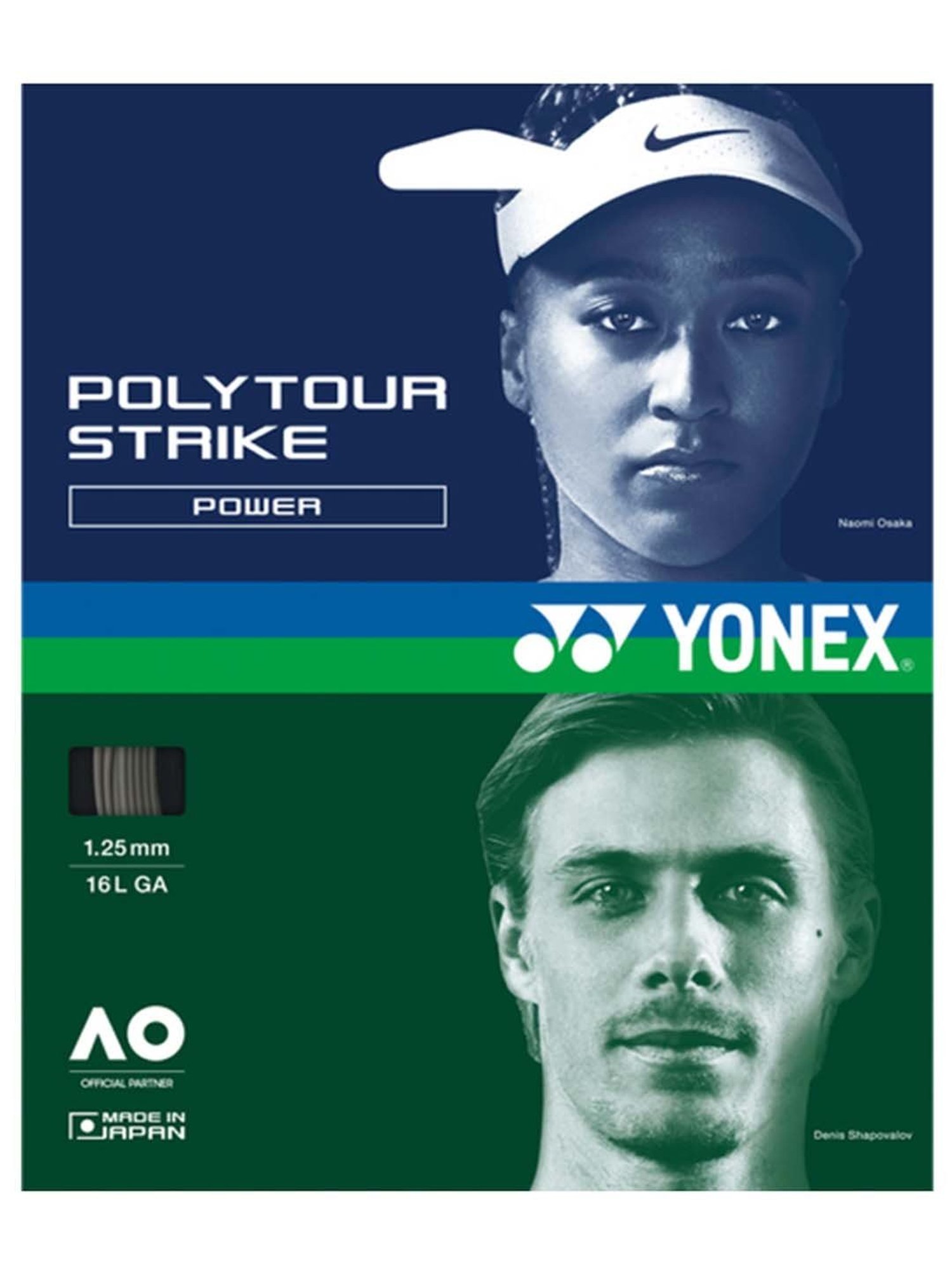 Yonex POLYTOUR STRIKE PTST1252YX Tennis Strings (Iron Grey)