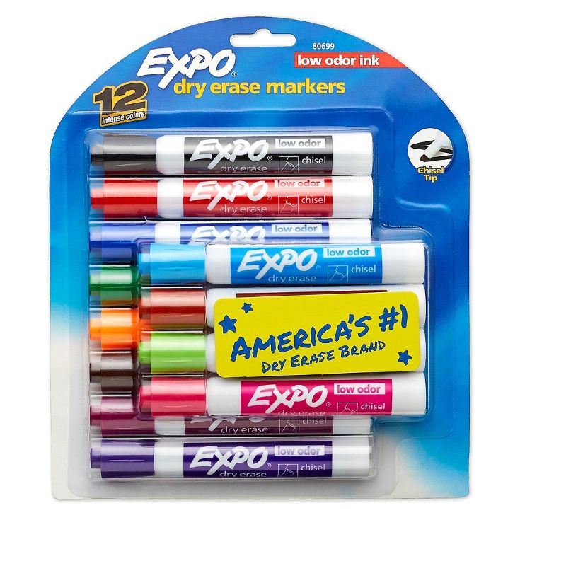 Expo Dry-erase Markers Chisel Point Nontoxic 12/ST Assorted 80699